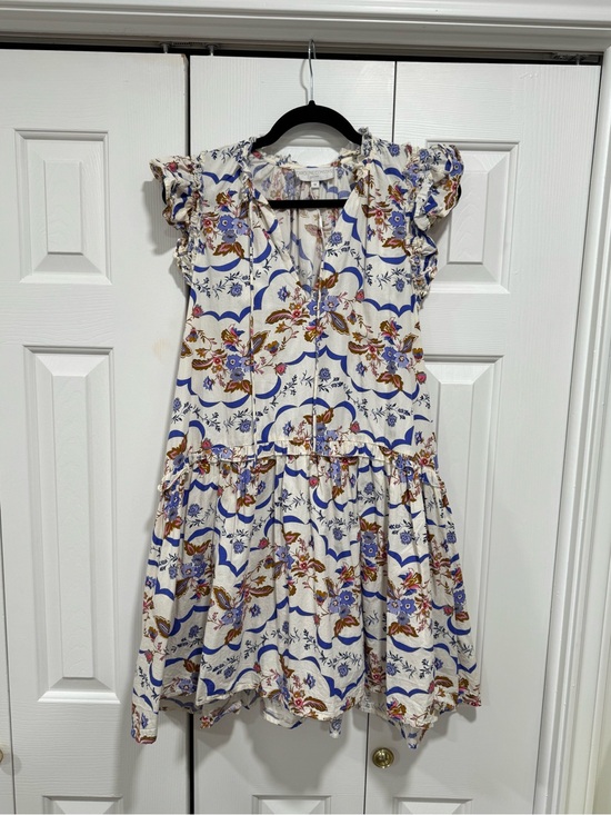 Caroline Constas Dresses & Skirts - Caroline Constas White Floral Print Ruffle Sleeve Mini Dress Medium